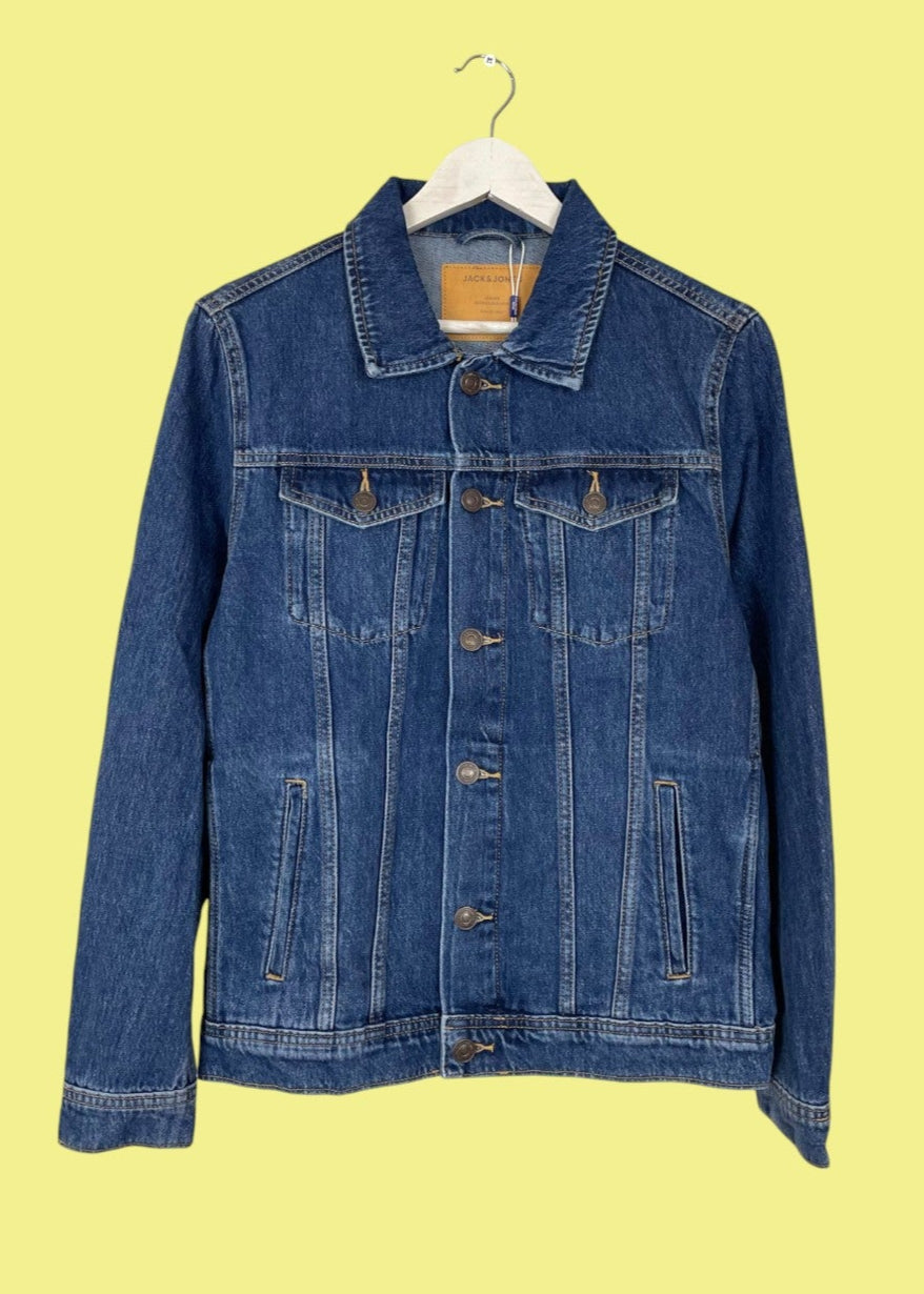 Outlet Ανδρικό Τζιν Τζάκετ JACK & JONES σε Κλασικό Μπλε Denim (Small)
