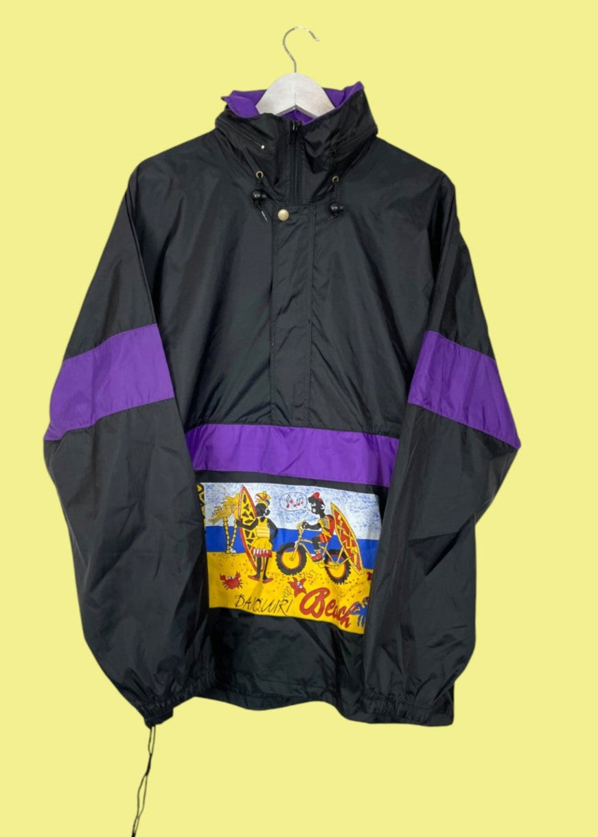 Ανδρικό Ελαφρύ Αθλητικό Τζάκετ σε Μαύρο/ Μωβ χρώμα (Large)