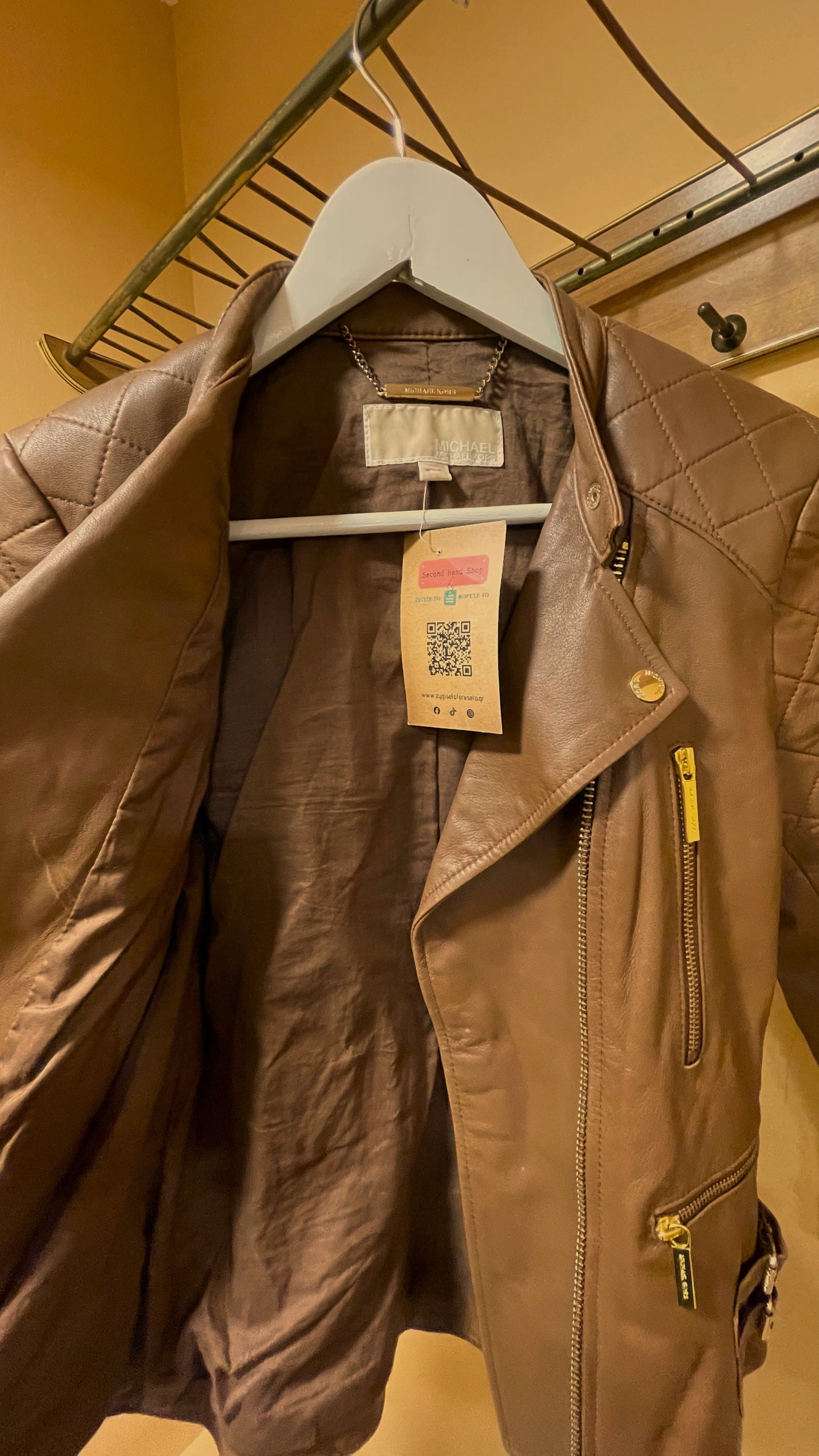 Δερμάτινο Γυναικείο Τζάκετ MICHAEL KORS σε Καφέ χρώμα (XS)