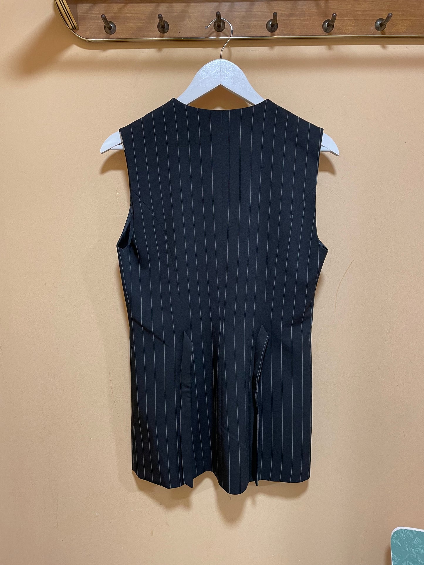 Ιταλικό, Ριγέ, Vintage Γυναικείο Γιλέκο ELITE BLUE σε Μαύρο χρώμα (Άνετο Small)