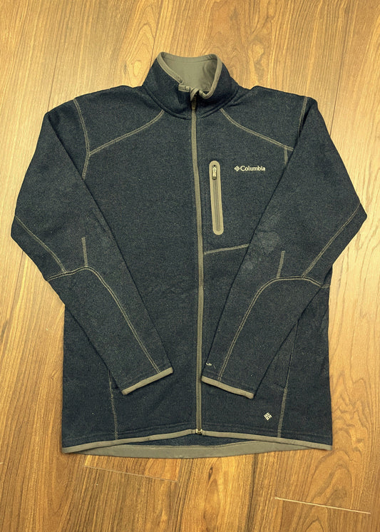 Πλεκτή, Σπορ Ανδρική Ζακέτα COLUMBIA σε Σκούρο Μπλε / Πετρόλ χρώμα (Άνετο Medium)