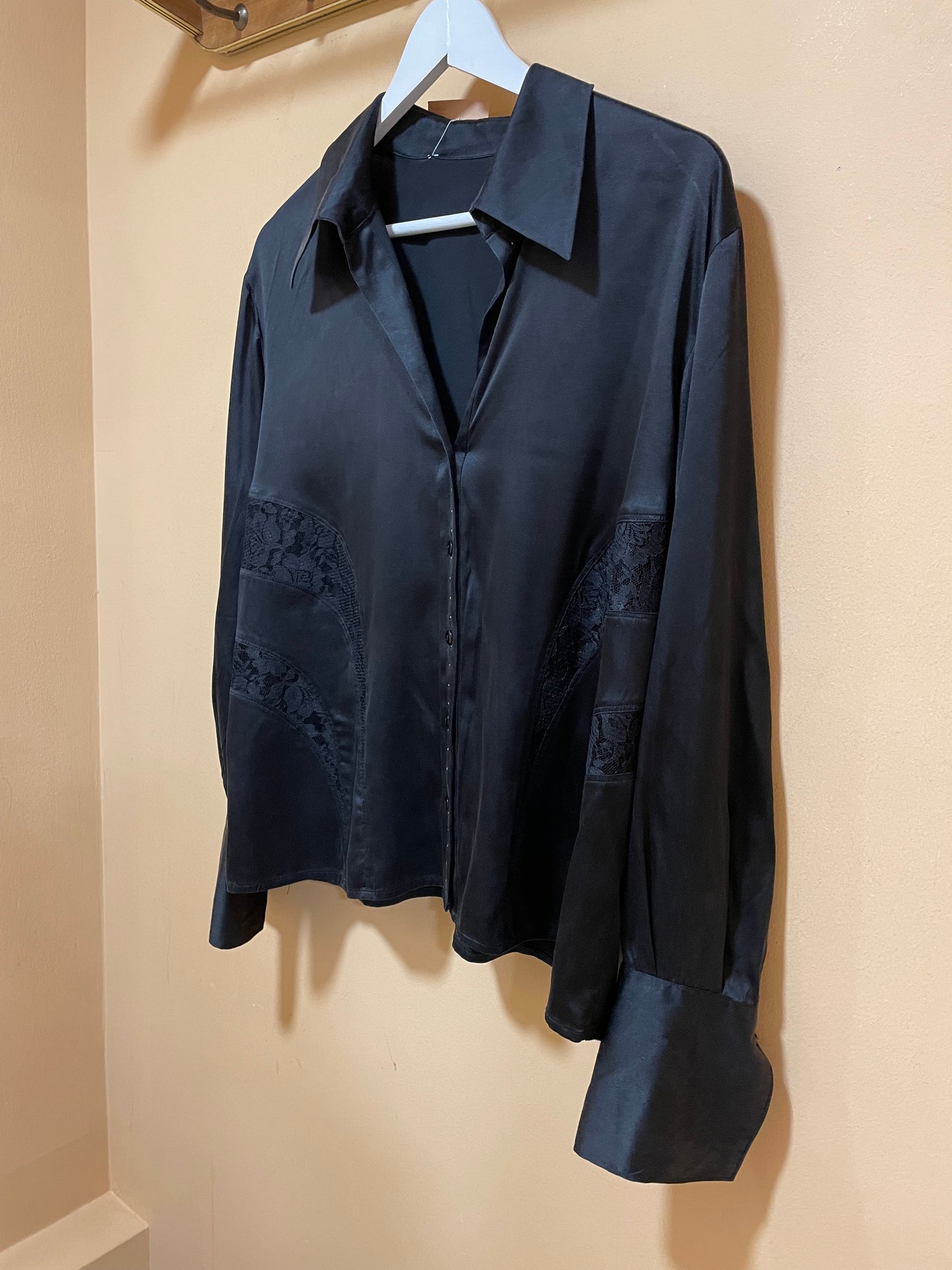 Vintage Γυναικείο Πουκάμισο σε Μαύρο Χρώμα (Άνετο Large)