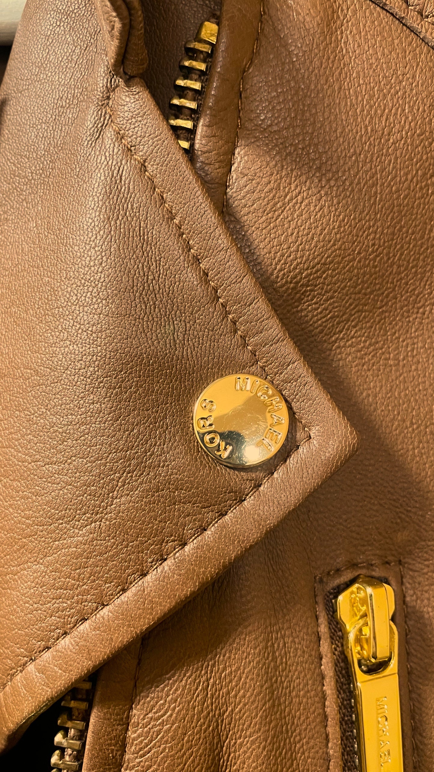 Δερμάτινο Γυναικείο Τζάκετ MICHAEL KORS σε Καφέ χρώμα (XS)