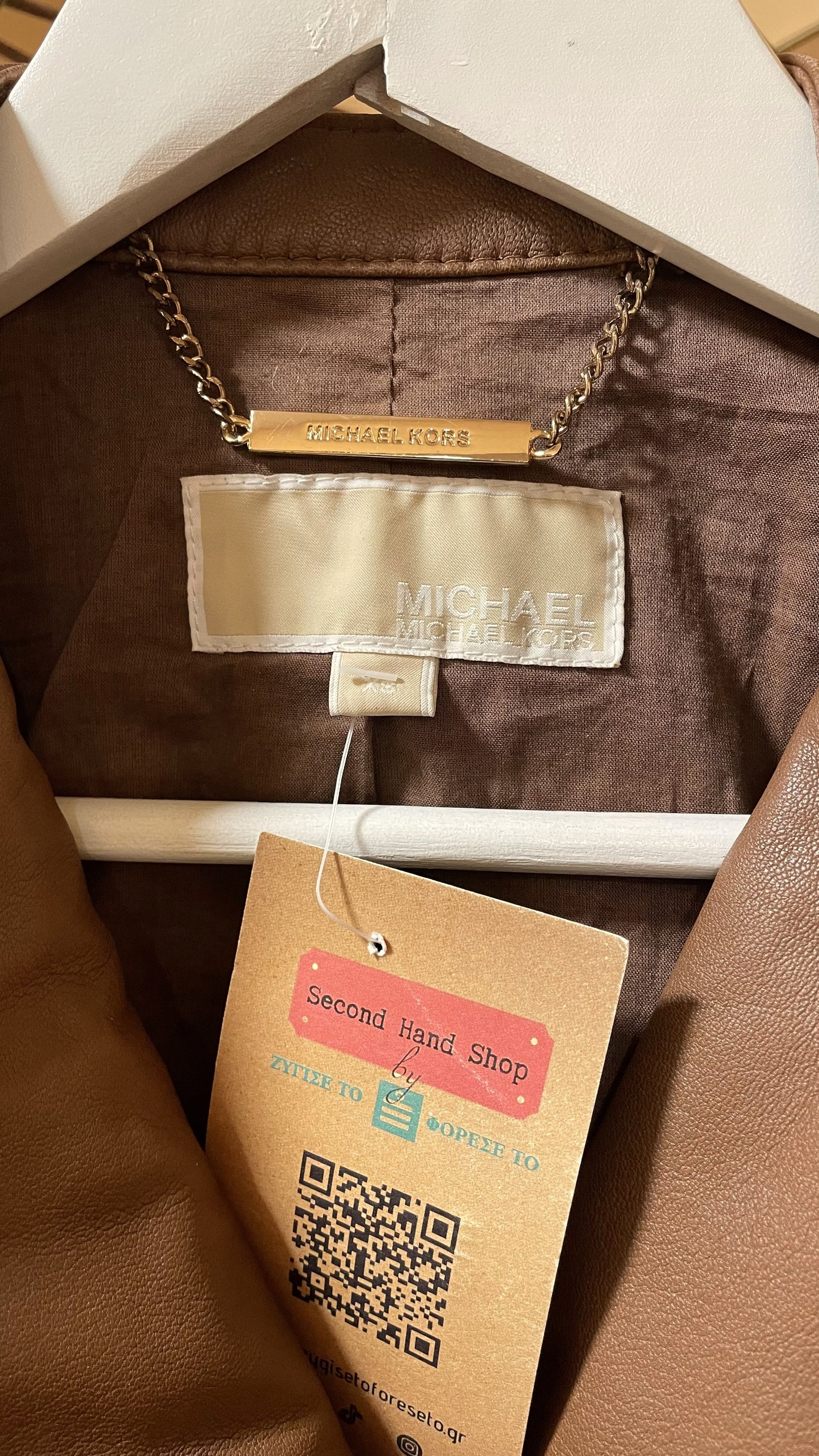 Δερμάτινο Γυναικείο Τζάκετ MICHAEL KORS σε Καφέ χρώμα (XS)