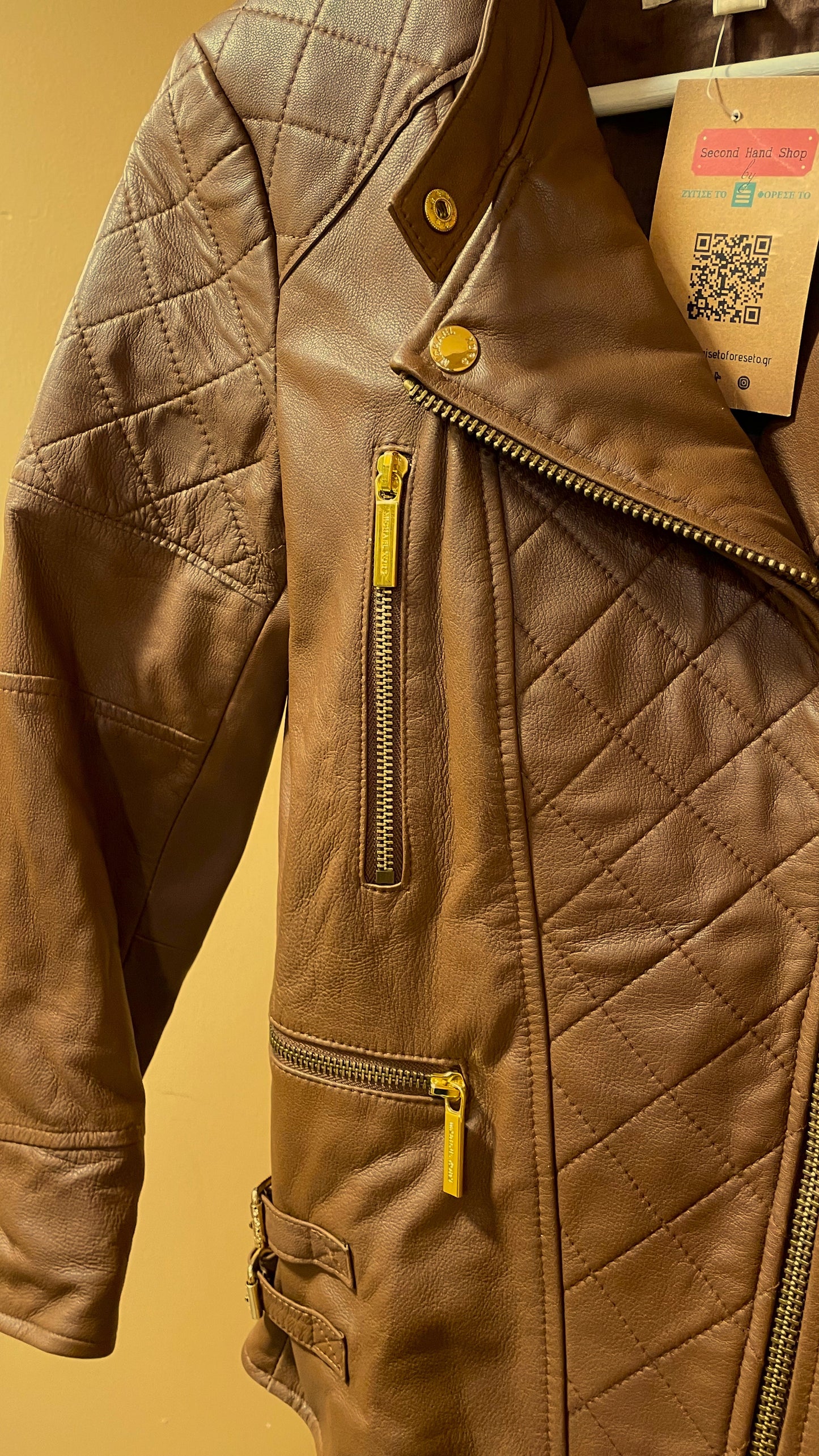 Δερμάτινο Γυναικείο Τζάκετ MICHAEL KORS σε Καφέ χρώμα (XS)