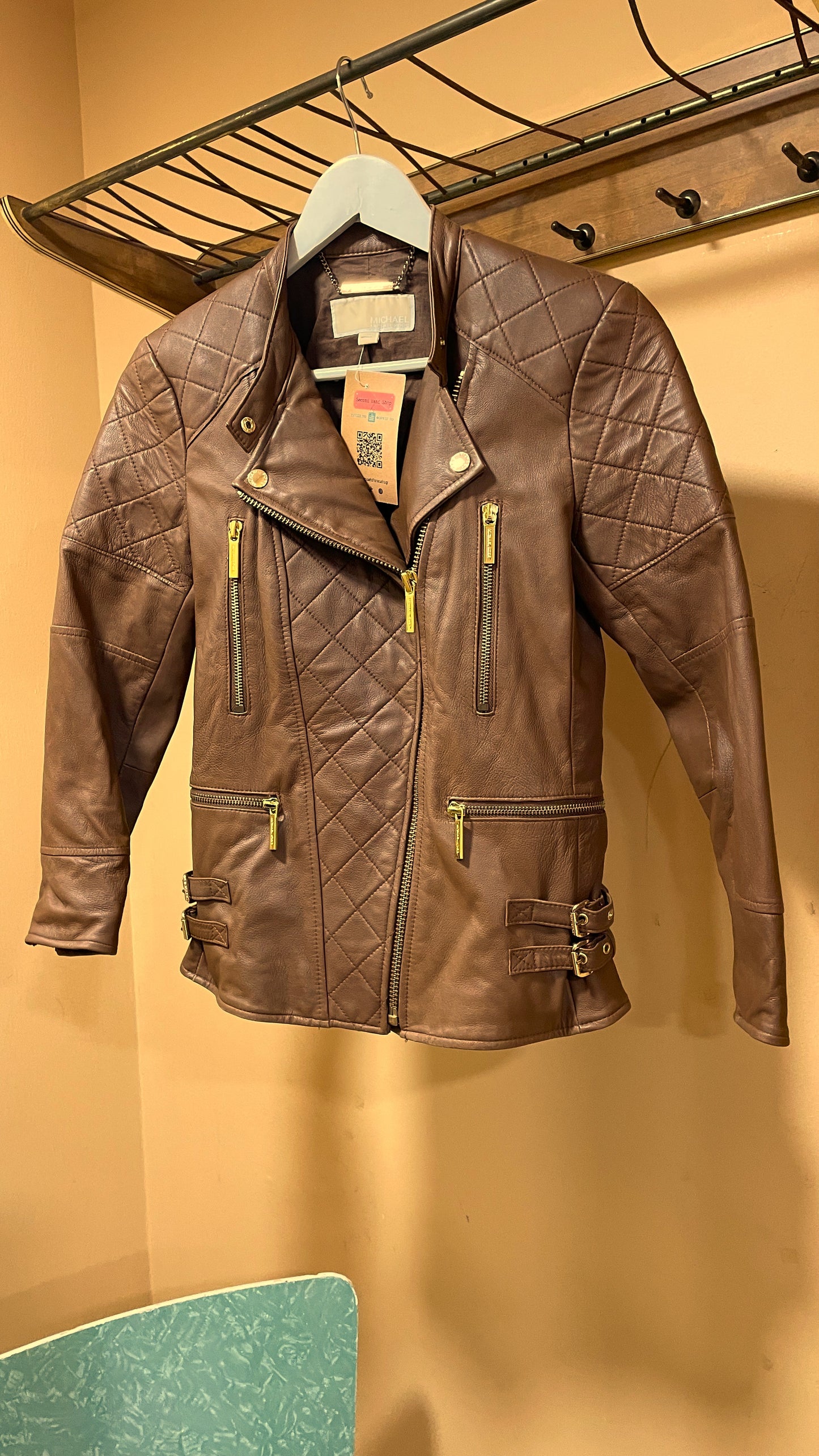 Δερμάτινο Γυναικείο Τζάκετ MICHAEL KORS σε Καφέ χρώμα (XS)