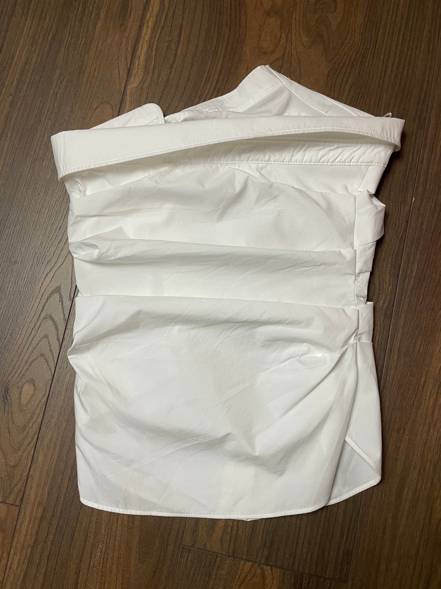 Στράπλες Γυναικεία Μπλούζα ZARA σε Λευκό Χρώμα (Small)