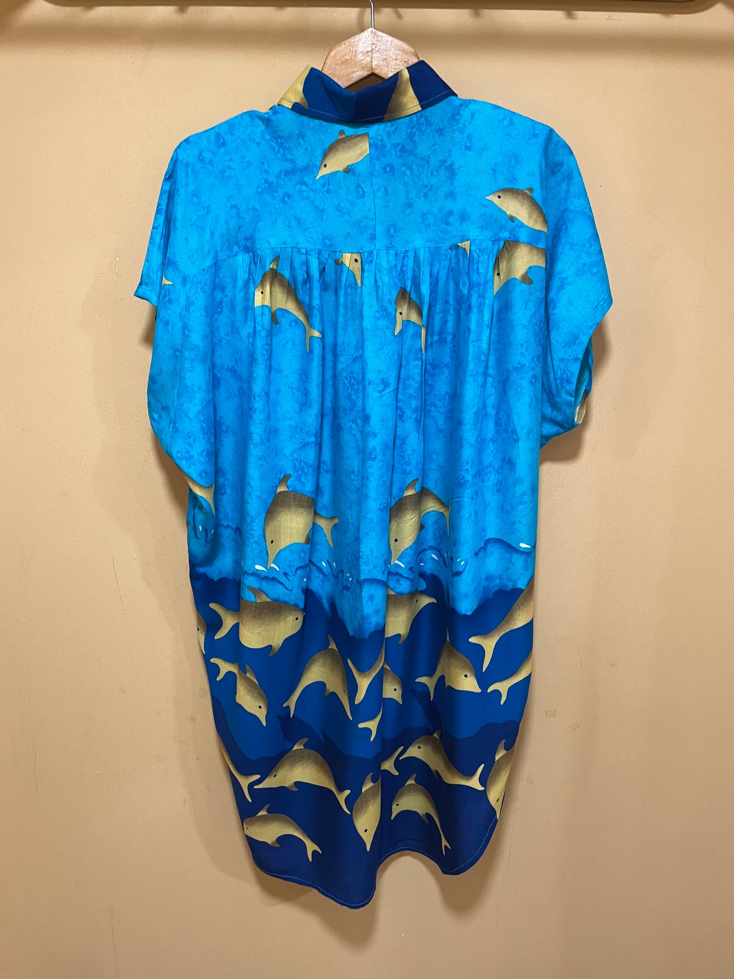 Vintage, Καλοκαιρινό Γυναικείο Πουκάμισο Μπλε χρώματα (2XL)