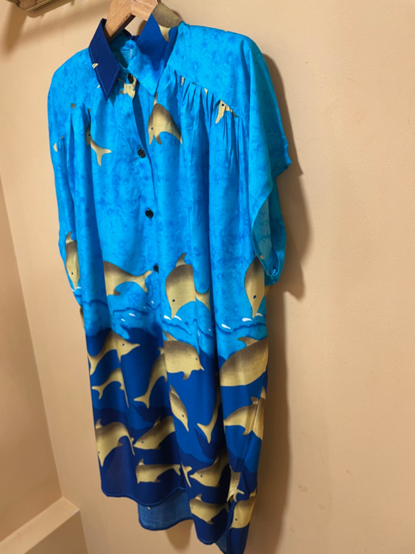 Vintage, Καλοκαιρινό Γυναικείο Πουκάμισο Μπλε χρώματα (2XL)