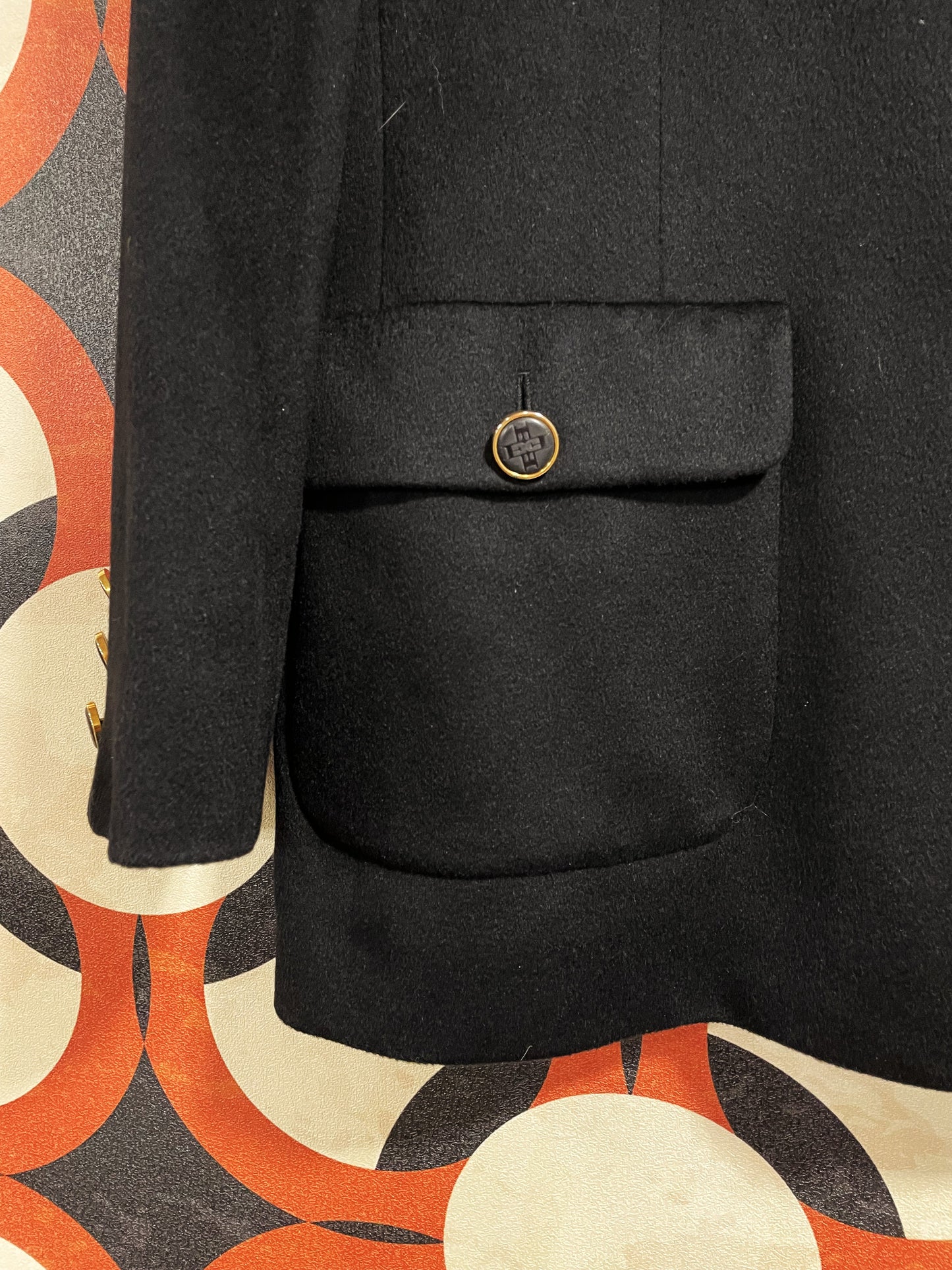 Vintage, Γυναικείο Σακάκι από Κασμίρι ESCADA Margaretha Ley σε Μαύρο χρώμα (Άνετο M)