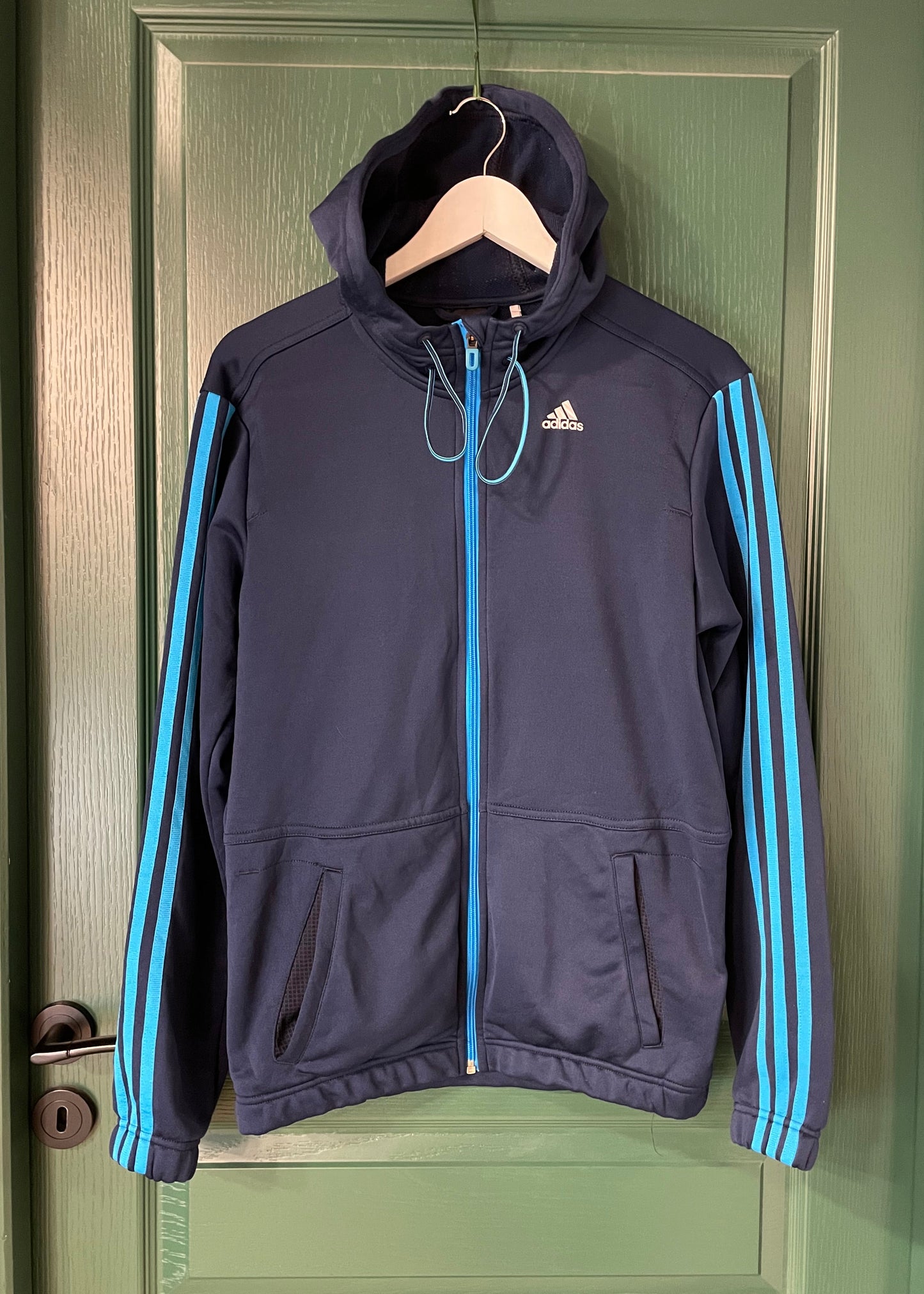 Ανδρική Αθλητική Ζακέτα ADIDAS σε Σκούρο Μπλε χρώμα (Small)