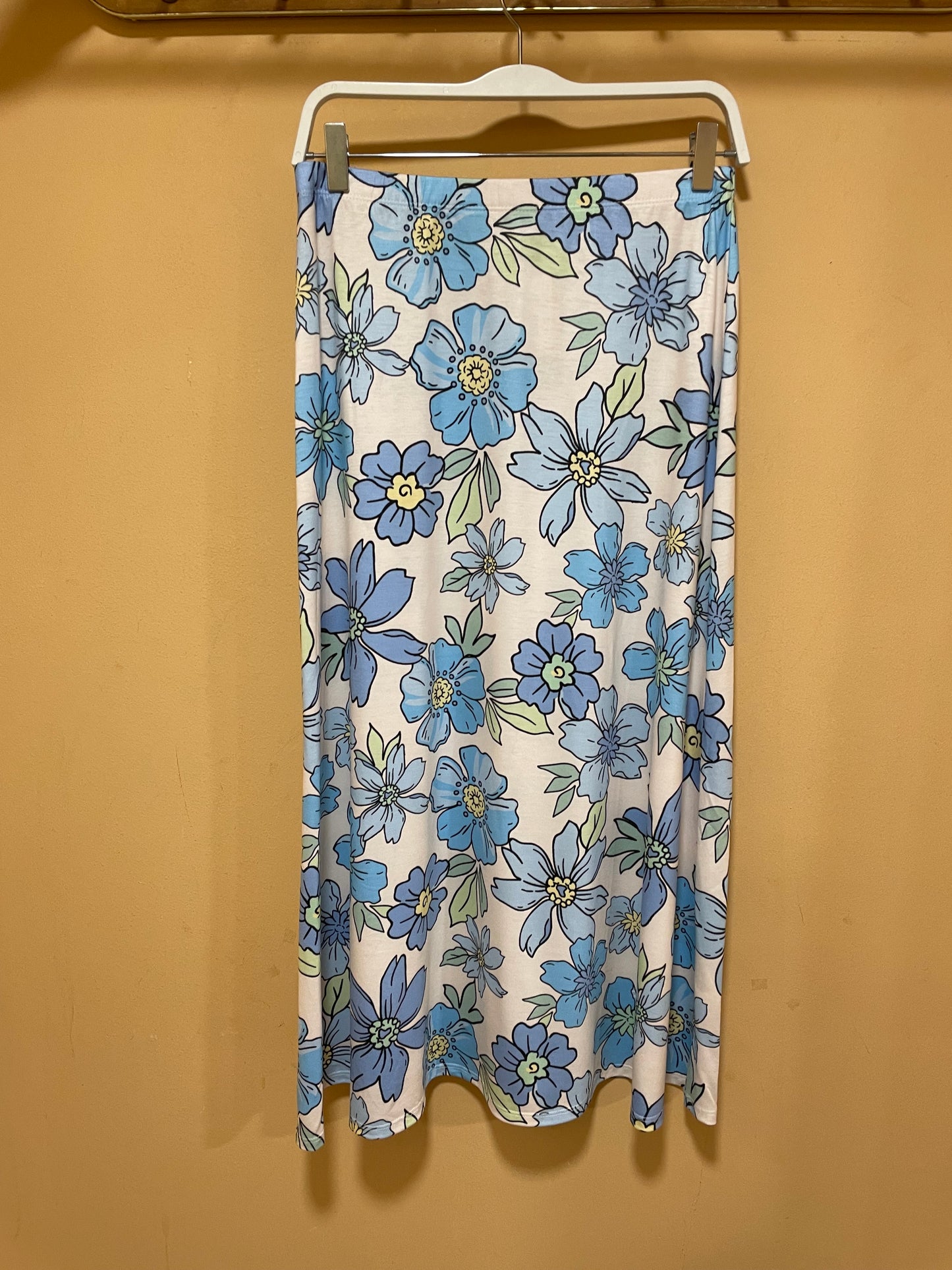 Maxi, Φλοράλ Φούστα BOOHOO από Λευκό - Σιέλ χρώμα (Medium)