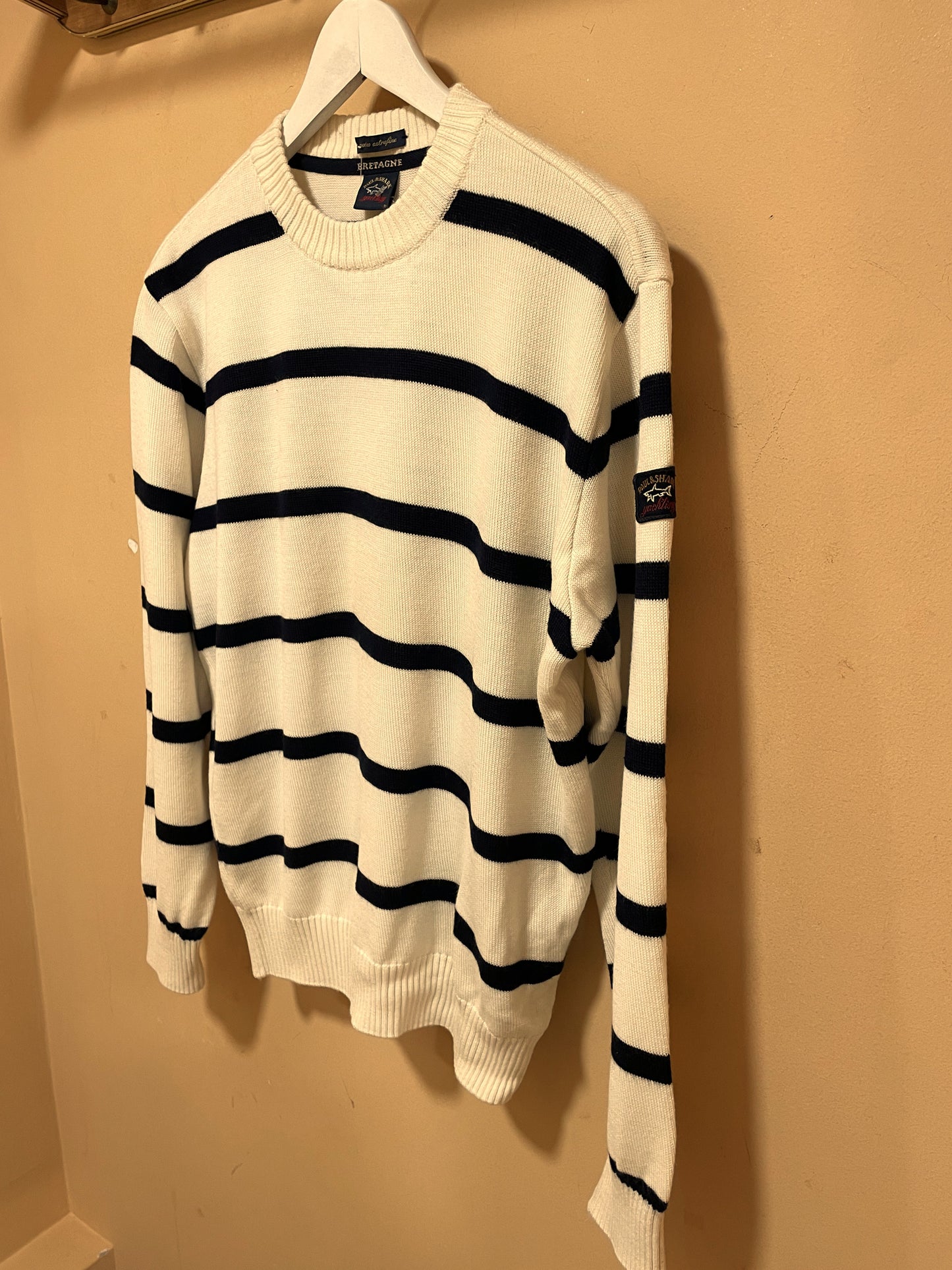 Ριγέ, Μάλλινη Γυναικεία Πλεκτή Μπλούζα / Πουλόβερ PAUL & SHARK σε Ζαχαρί - Σκούρο Μπλε χρώμα (Medium)