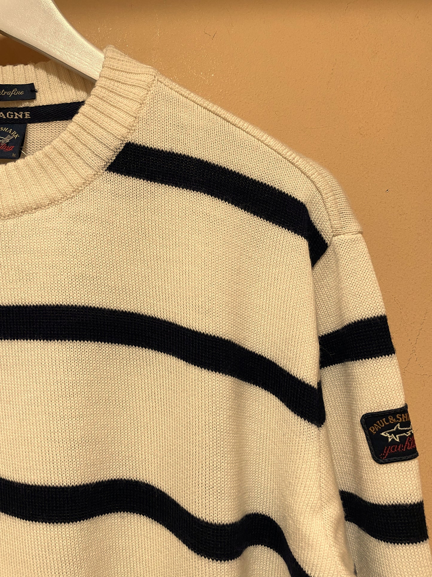 Ριγέ, Μάλλινη Γυναικεία Πλεκτή Μπλούζα / Πουλόβερ PAUL & SHARK σε Ζαχαρί - Σκούρο Μπλε χρώμα (Medium)