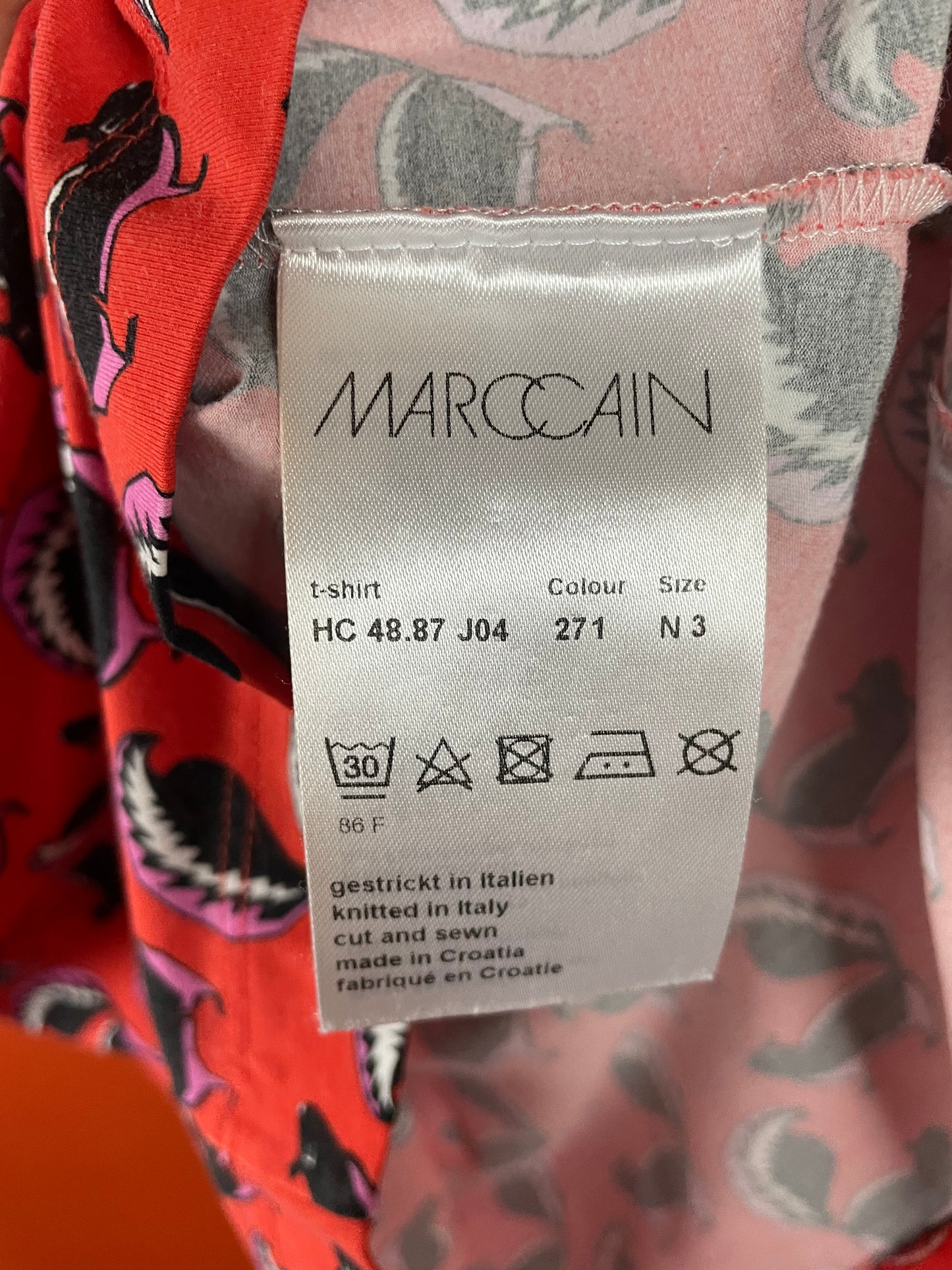 UNIQUE ITEM: Εμπριμέ, Γυναικεία Μπλούζα MARC CAIN σε Κοραλί Χρώμα (Small)