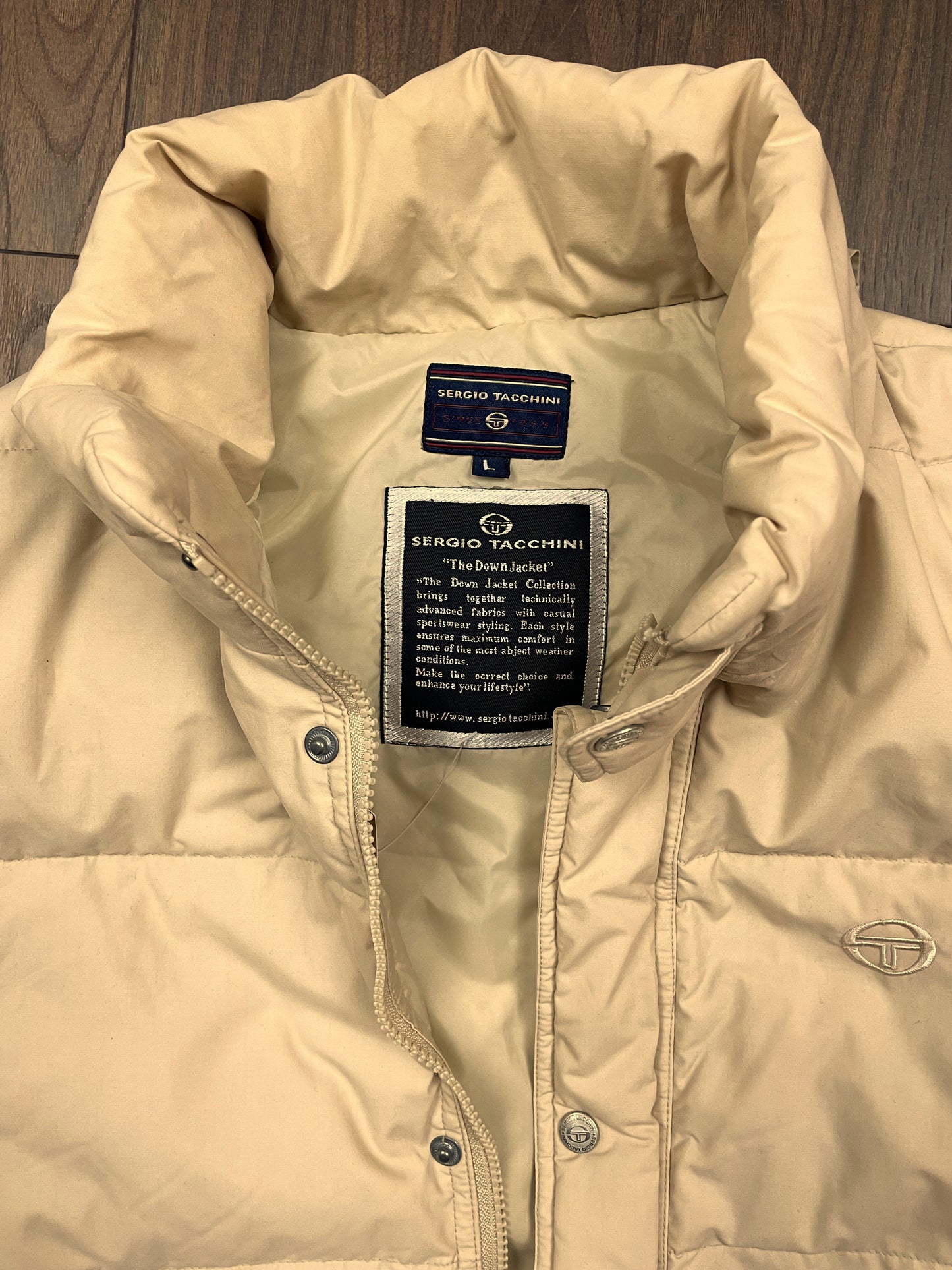 Ανδρικό Μπουφάν με αποσπώμενα Μανίκια SERGIO TACCHINI και Επένδυση από Πούπουλο σε Εκρού χρώμα (Άνετο L)