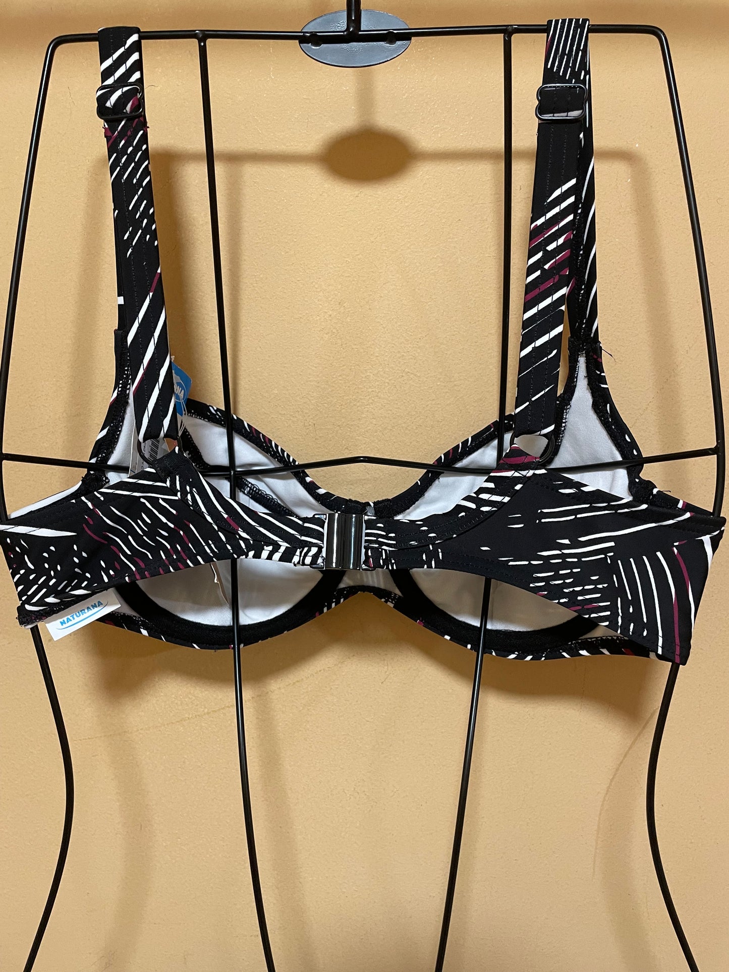 Stock, Εμπριμέ Μπικίνι NATURANA σε Μαύρο χρώμα (Cup B-38 (EUR))