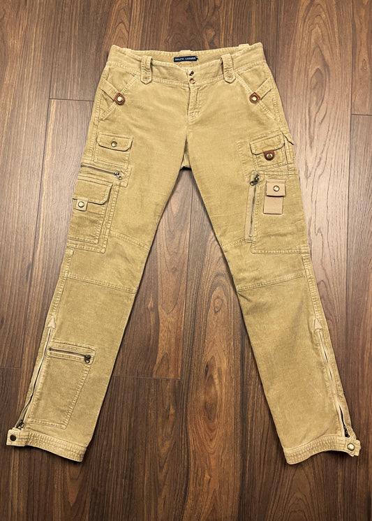 Κοτλέ Γυναικείο Παντελόνι RALPH LAUREN σε Καφέ - Μπεζ χρώμα (No 8 - Small)