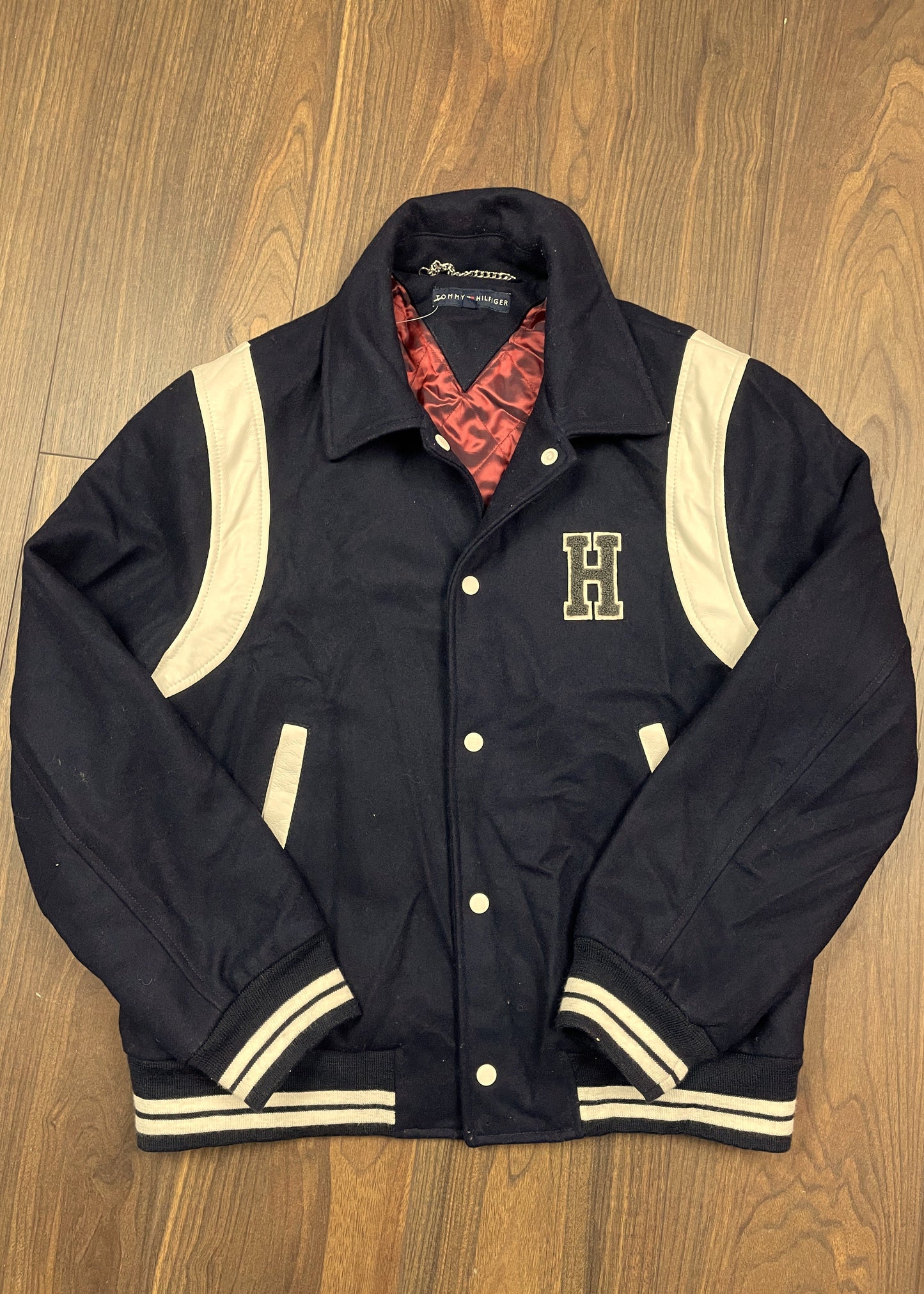 Ανδρικό, Κολλεγιακό Μπουφάν / Τζάκετ TOMMY HILFIGER από Μαλλί και Βισκόζη σε Σκούρο Μπλε χρώμα (Medium)