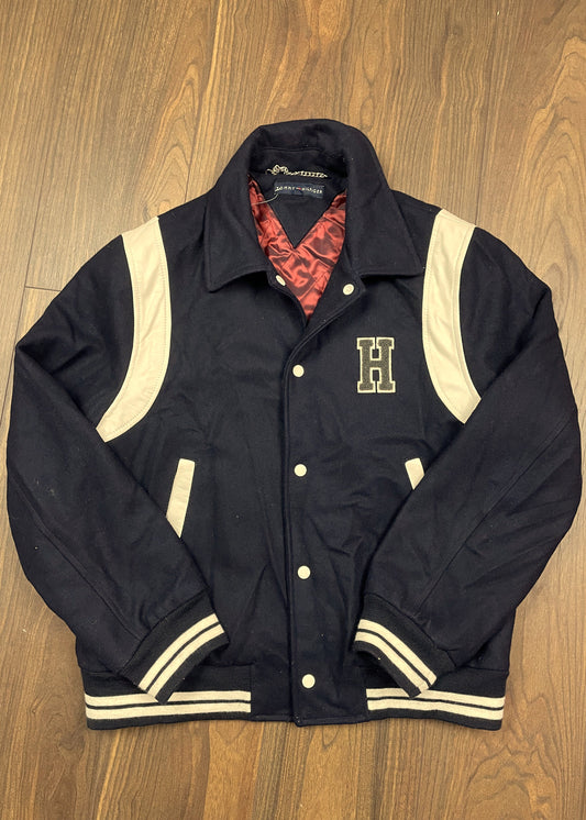 Ανδρικό, Κολλεγιακό Μπουφάν / Τζάκετ TOMMY HILFIGER από Μαλλί και Βισκόζη σε Σκούρο Μπλε χρώμα (Medium)