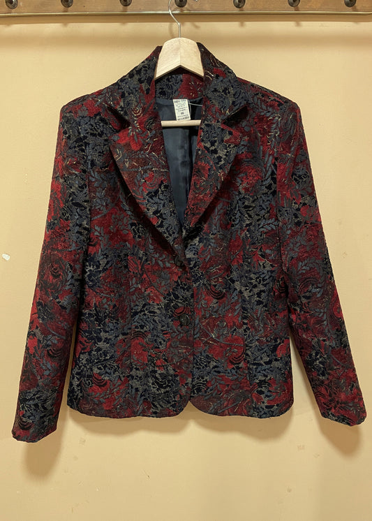 Vintage, Γυναικείο Σακάκι σε Μαύρο - Βαθύ Κόκκινο χρώμα (Small)
