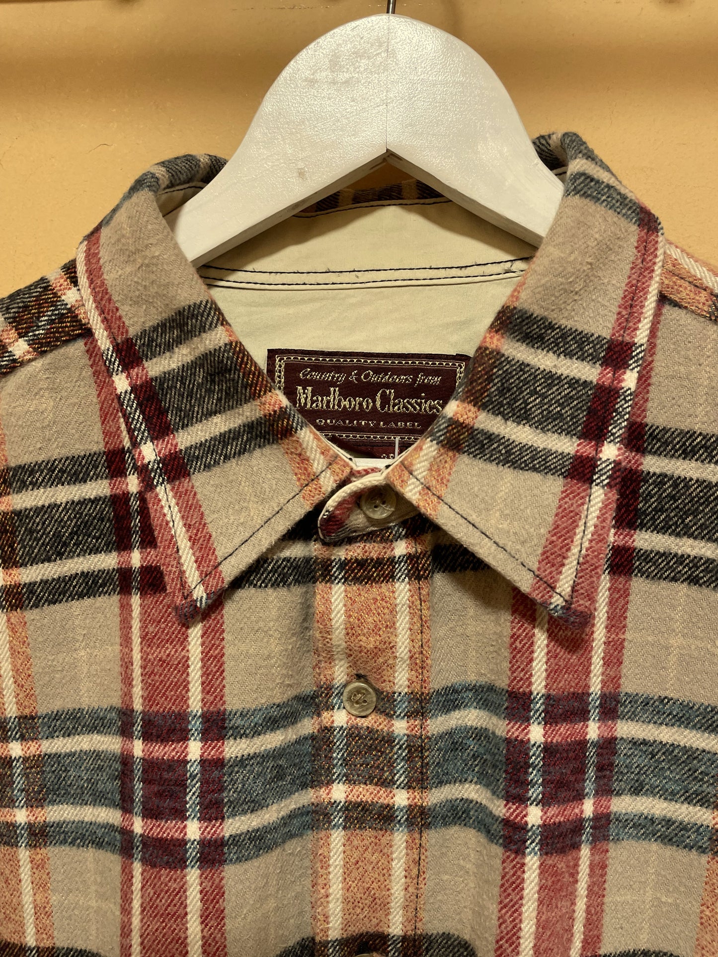 Χονδρό Ανδρικό Πουκάμισο / Flannel MARLBORO CLASSICS σε Nude χρώμα (2XL)