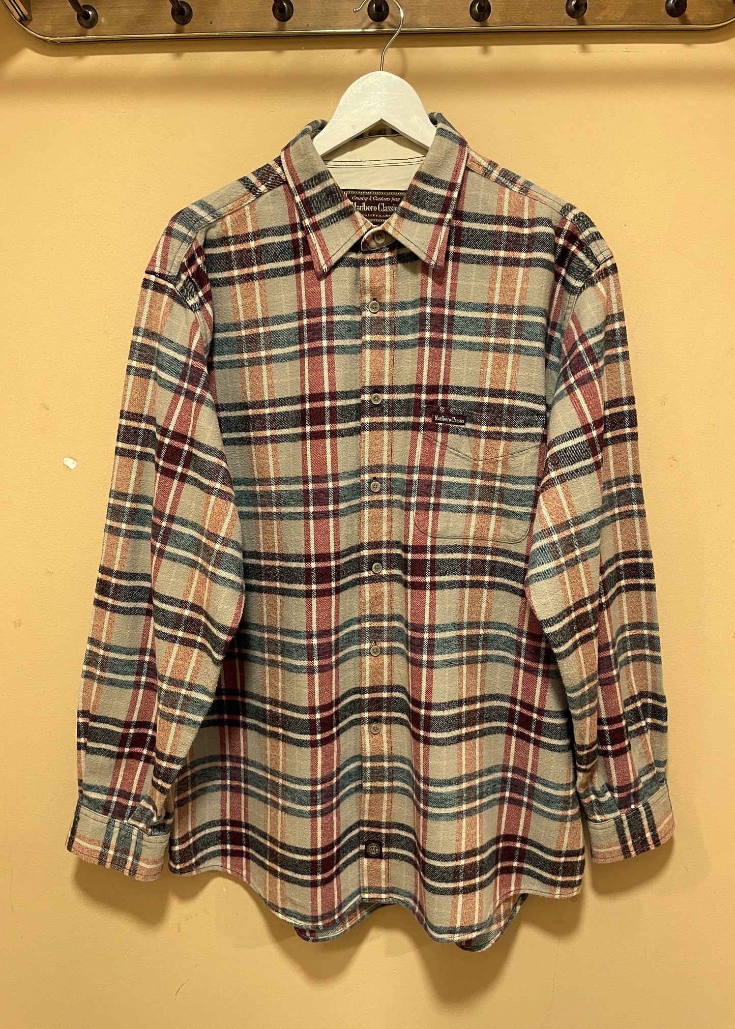 Χονδρό Ανδρικό Πουκάμισο / Flannel MARLBORO CLASSICS σε Nude χρώμα (2XL)
