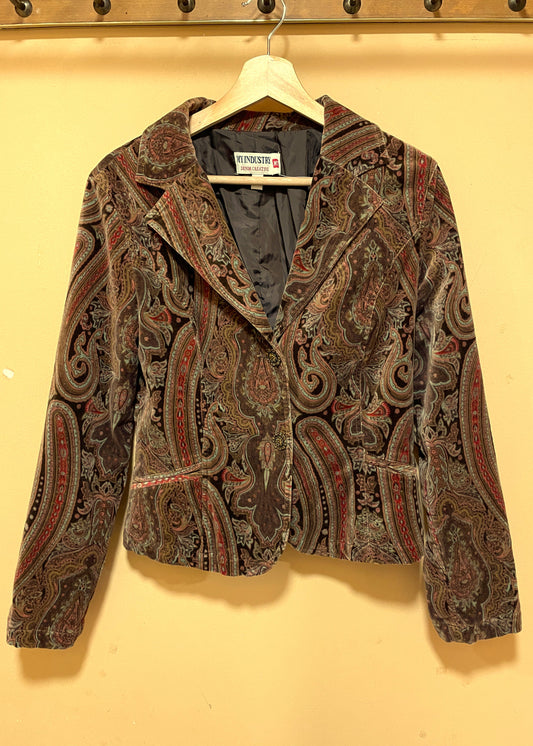 Vintage, Βελούδινο Γυναικείο Σακάκι MY INDUSTRY σε Καφέ / Σάπιο Μήλο (Small)