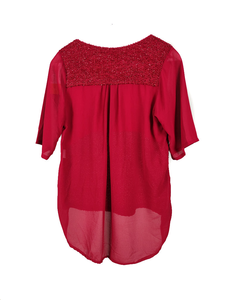 Γυναικεία Κοντομάνικη Μπλούζα FREE STYLE σε Μπορντό χρώμα (Medium)