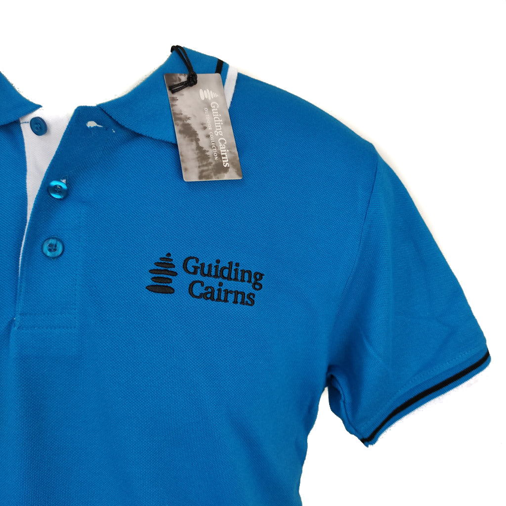 Stock Ανδρικό POLO Τ-shirt GUIDING CAIRNS σε Γαλάζιο χρώμα