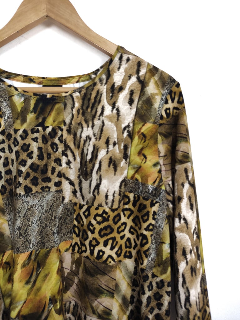 Γυναικεία Εμπριμέ Μπλούζα BARBARA LEBEK σε Καφέ χρώματα (XL)