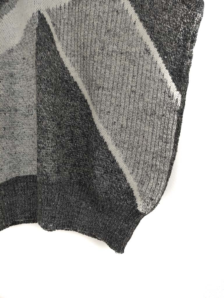 Αμάνικο Aνδρικό Πλεκτό Γιλέκο ANGELO LITRICO σε Γκρι χρώμα με Ανοιχτό Γκρι και Λευκά Σχέδια (XL)