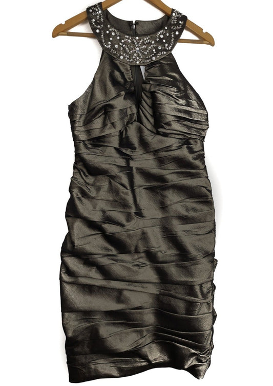 Ντραπέ, Midi Φόρεμα R&M RICHARDS σε Χακί Χρώμα (Medium)