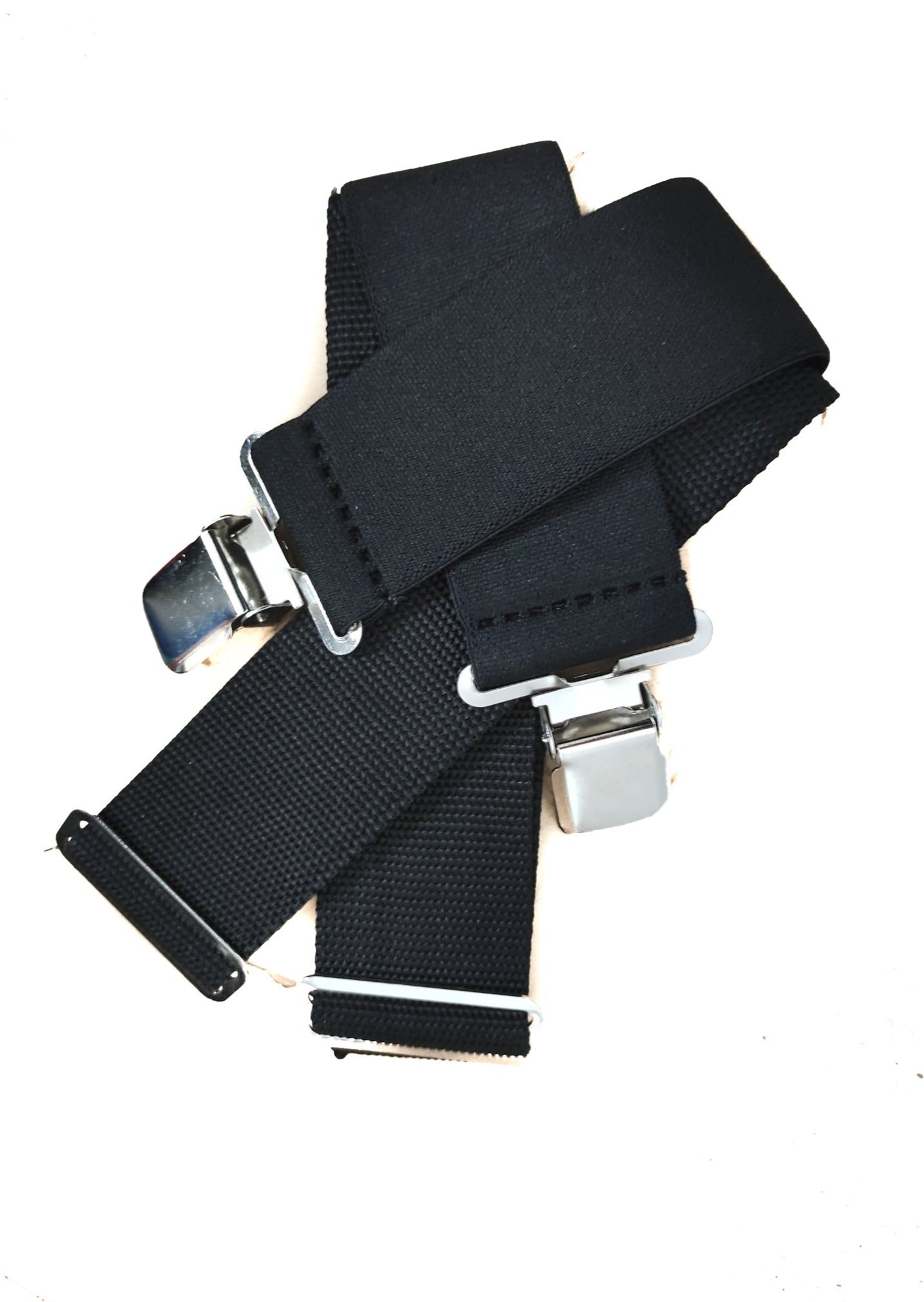 Stock Ανδρικό ζευγάρι Τιράντες  AWP σε Μαύρο Χρώμα και Ασημί τοκάκια (One Size)