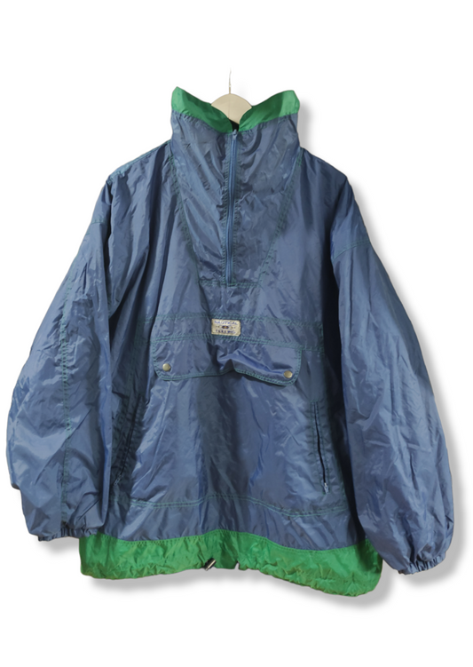 Vintage, Αδιάβροχο Ανδρικό Πανωφόρι MARCEL CLAIR σε Σκούρο Μπλε - Πράσινο Χρώμα (XL)