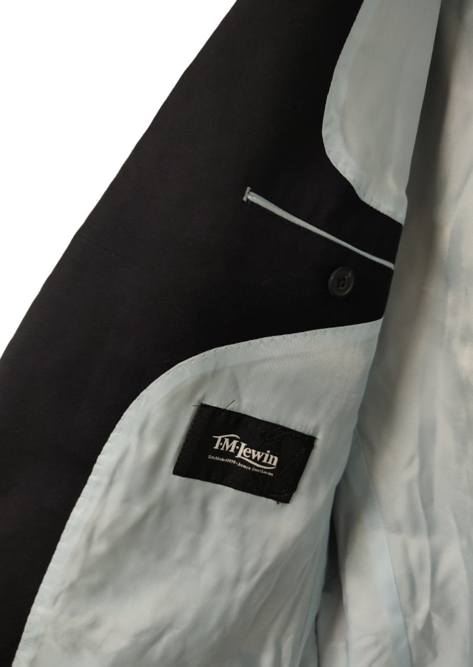 Μάλλινο Ανδρικό Σακάκι T M LEWIN σε Σκούρο Μπλε Χρώμα (XL)