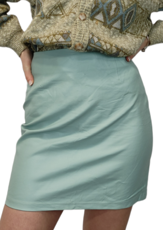 Mini Φούστα Δερματίνης ATMOSPHERE σε Βεραμάν Χρώμα (Medium)