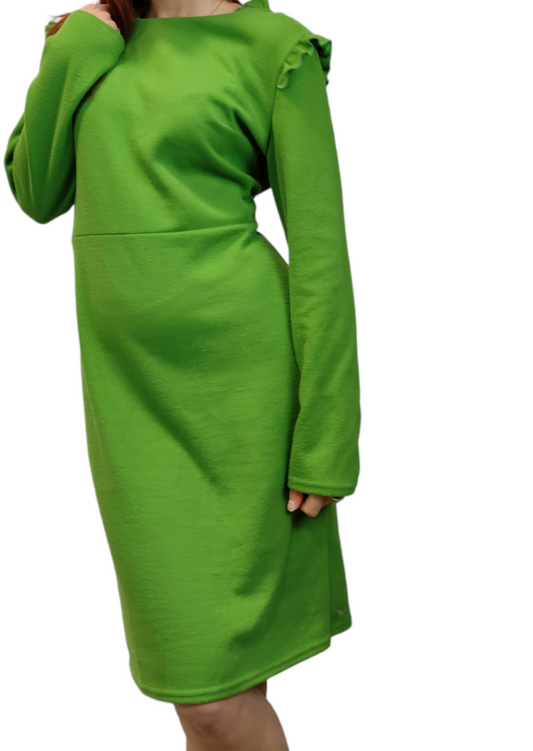 Πλεκτό Φόρεμα COLLECTION LONDON σε Λαχανί Χρώμα (Large)
