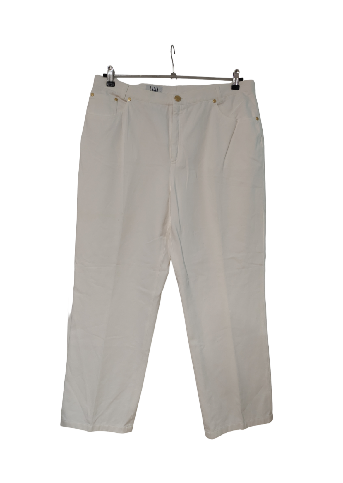 Ανοιξιάτικο Γυναικείο Παντελόνι LUCIA SPORTS σε Λευκό χρώμα (XL/2XL)