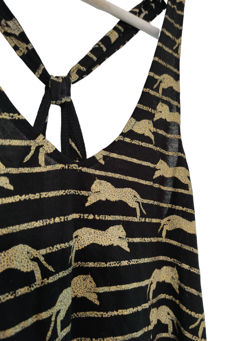 Animal Print Φόρεμα H&M σε Μαύρο - Χρυσό χρώμα (XS)
