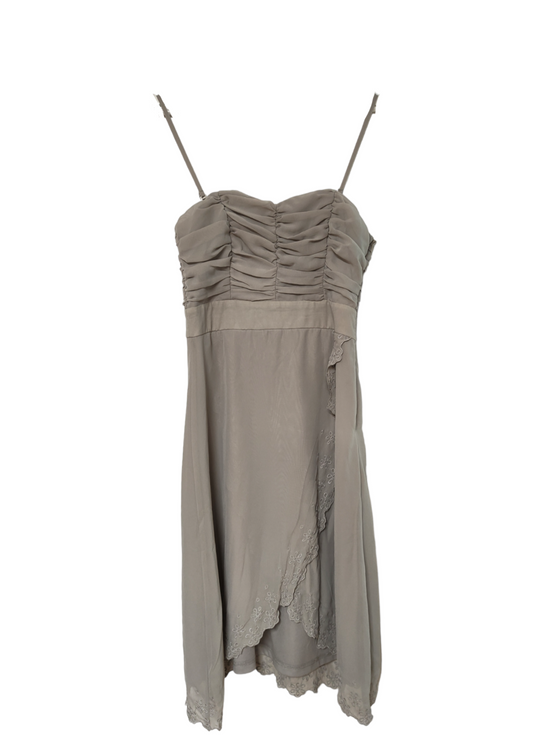 Stock, Βραδινό Φόρεμα VILA με Τιράντες σε Μπεζ - Γκρι χρώμα (Medium)
