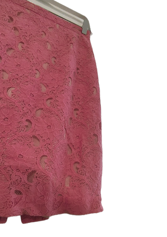 Κομψή, Midi Φούστα H&M με δαντέλα σε Ροζ χρώμα (Small)
