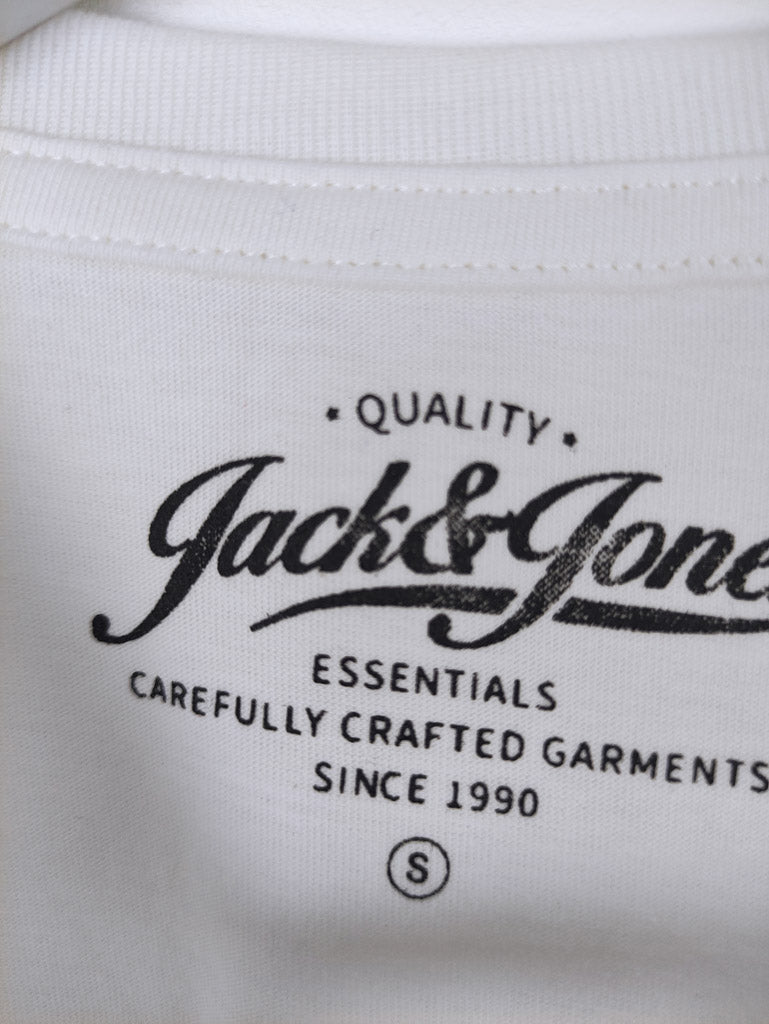 Ανδρικό T-Shirt JACK & JONES Cloud Dancer / Slim Fit σε Λευκό Χρώμα
