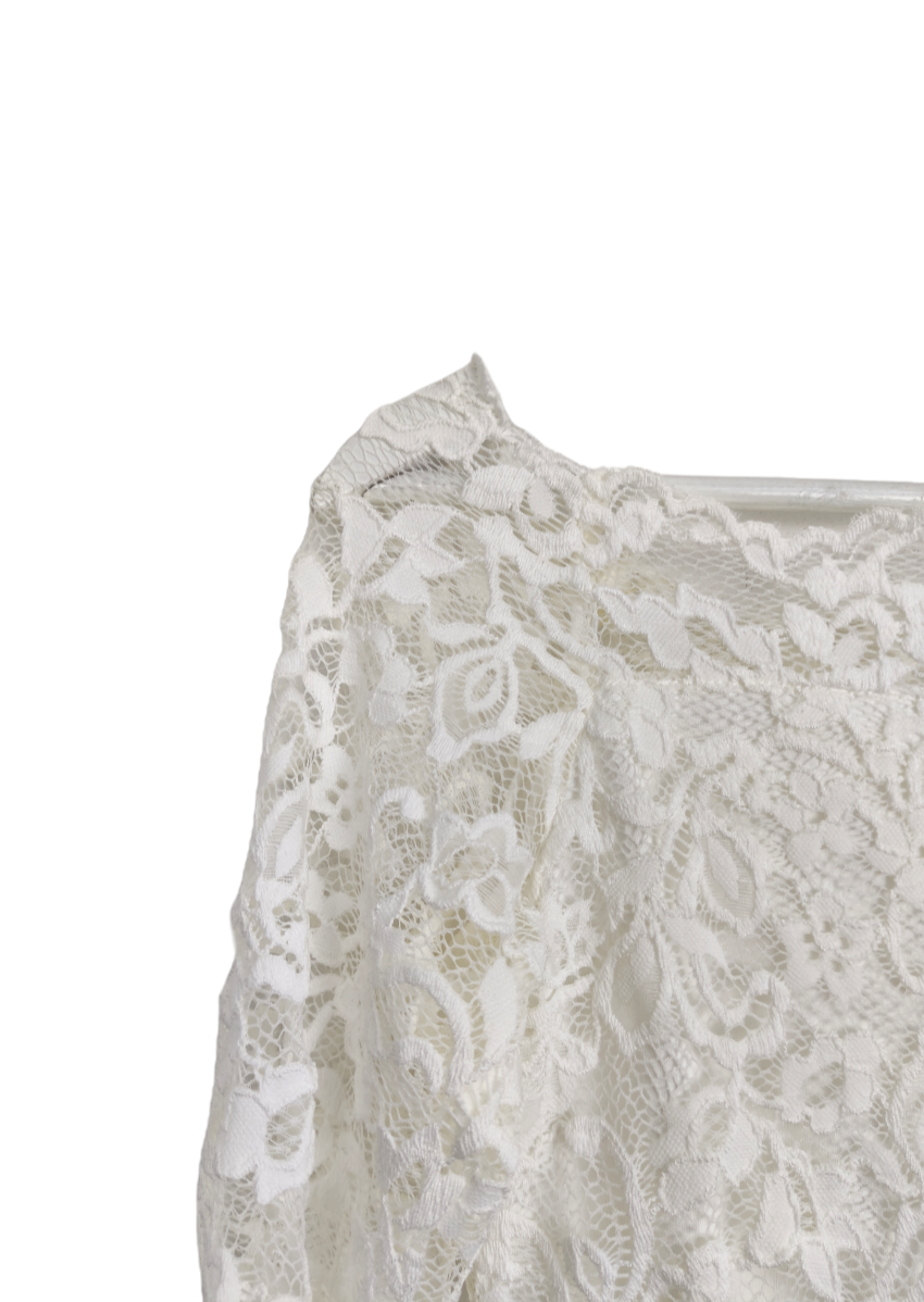 Γυναικεία Μπλούζα H&M  σε Λευκό Χρώμα με Δαντέλα (S/M)