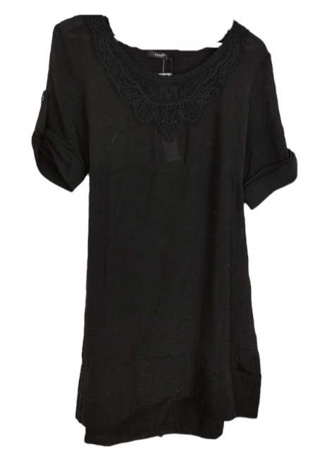 Stock, Boho Γυναικεία Μπλούζα ZERO σε Μαύρο Χρώμα (Small)