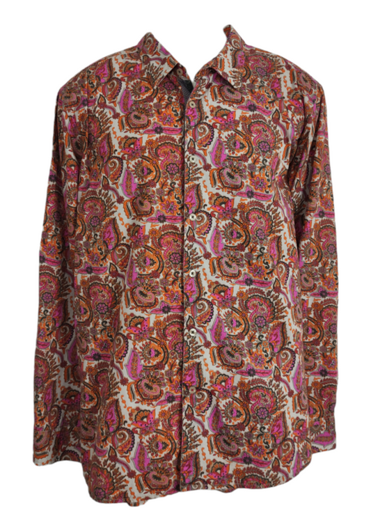 Vintage, Εμπριμέ, Ανδρικό Πουκάμισο JOE BROWNS σε Έντονα χρώματα (XL)