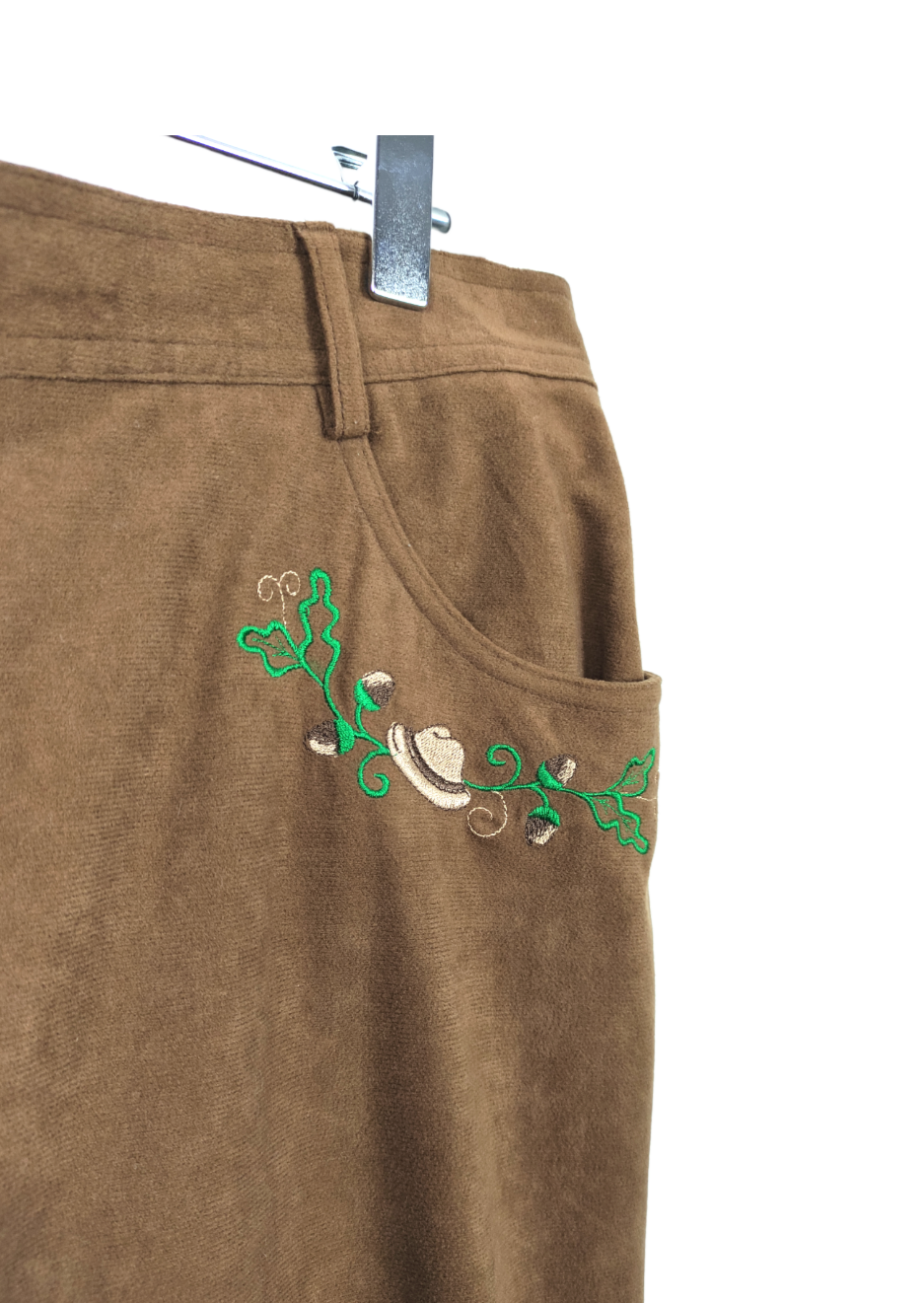 Vintage, Στυλ Καστόρ Γυναικείο Παντελόνι σε Καφέ Χρώμα (XL)