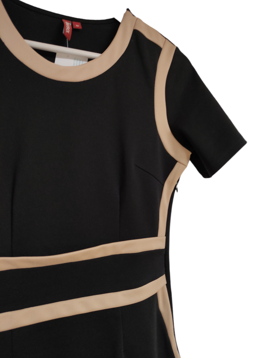 Mini Φόρεμα PREZIOSA σε Μαύρο- Μπεζ Χρώμα (S/M)